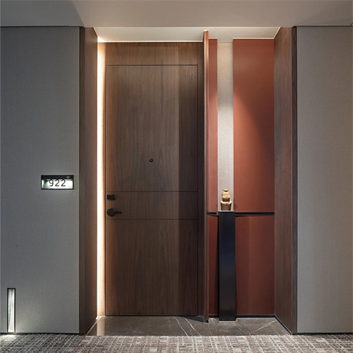 Solid wood modern Hotel guest room Fire proof strong room door