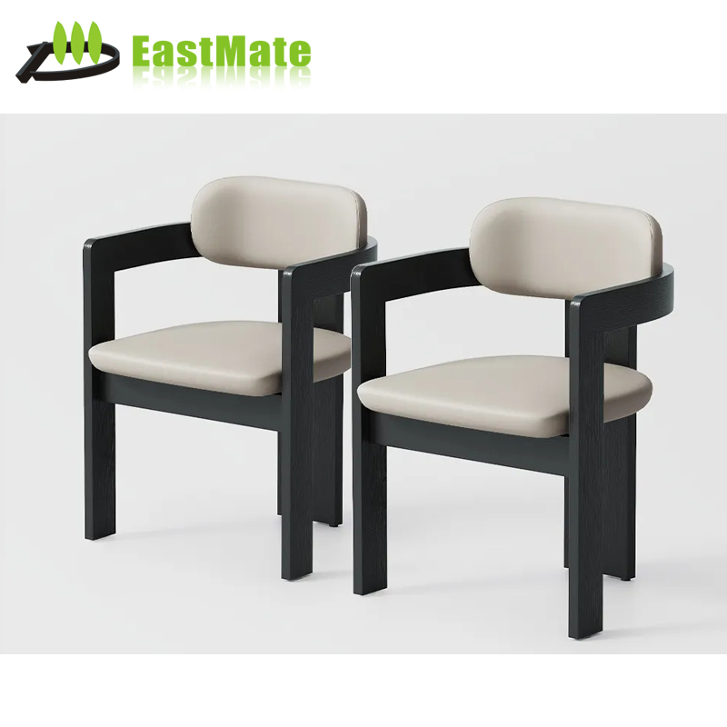 Commercial Hotel Dining Chair Solid Wood Construction with Padded Armrests Banquet Chair