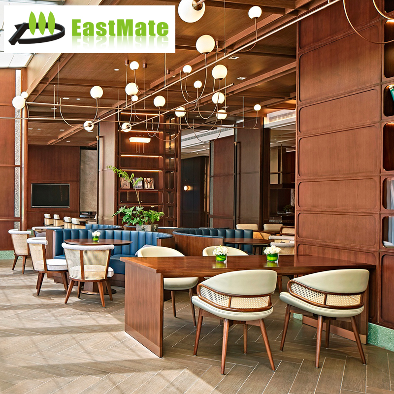 Hotel Buffet Restaurant Furniture Configuration Rectangular Dining Table Chairs Set Dining Area Overall Solution