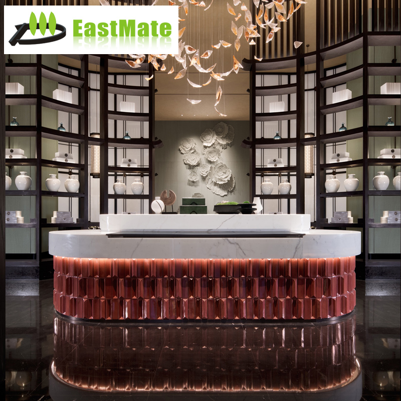 Custom Modern Hotel Reception Desk for Lobby & Public Space - Integrated Design