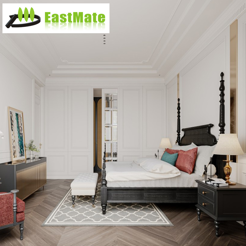 Villa Bedroom Furniture Custom, Modern Light Luxury Style Solid Wood Bed Nightstand, Whole House Furniture Package Solution