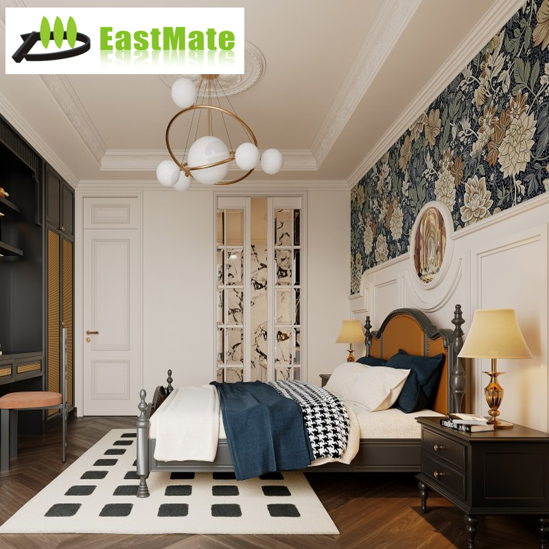 High-End Villa Bedroom Furniture Set, Italian Minimalist Leather Bed Dresser Wardrobe, Whole House Custom Design