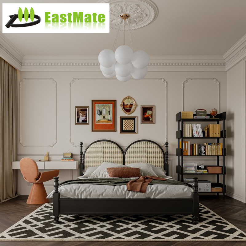 Villa Bedroom Furniture Complete Custom, Solid Wood Bed Nightstand Chest Set, Star Hotel Grade Quality