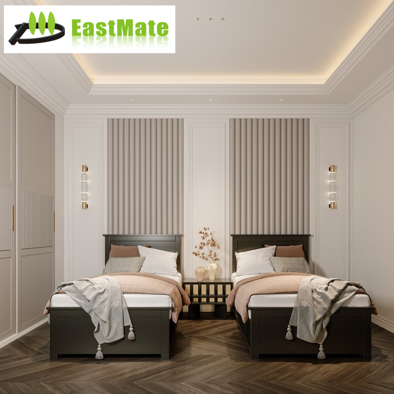 Light Luxury Style Villa Bedroom Furniture, Leather Bed Nightstand Closet System, High-End Private Residence Custom