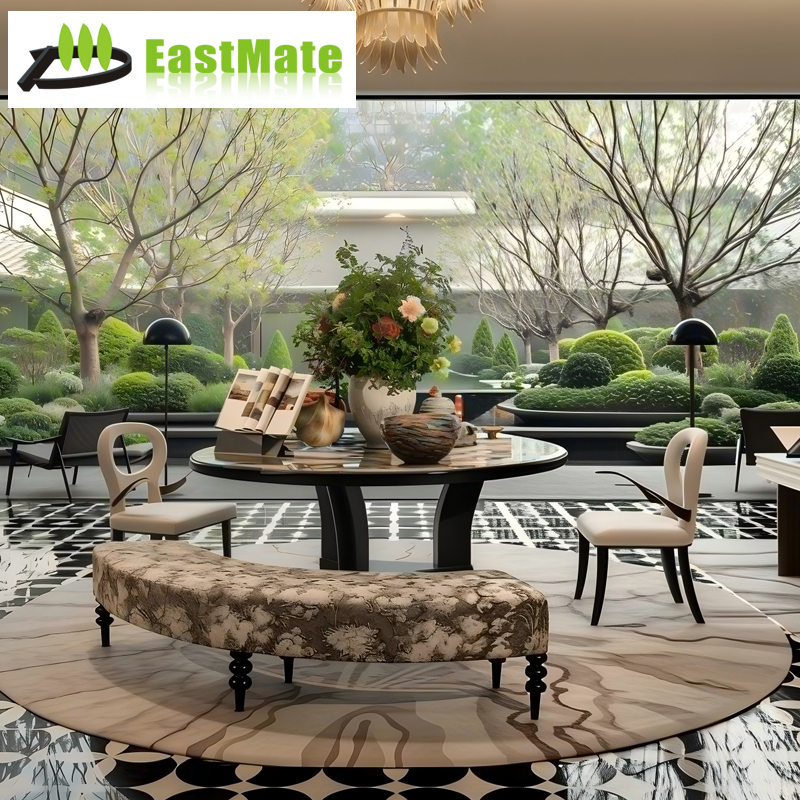 High-End Luxury Hotel Villa Whole House Custom, Italian Minimalist Luxury Style, Living Room Modular Sofa, Bedroom Leather Bed, Dining Marble Table