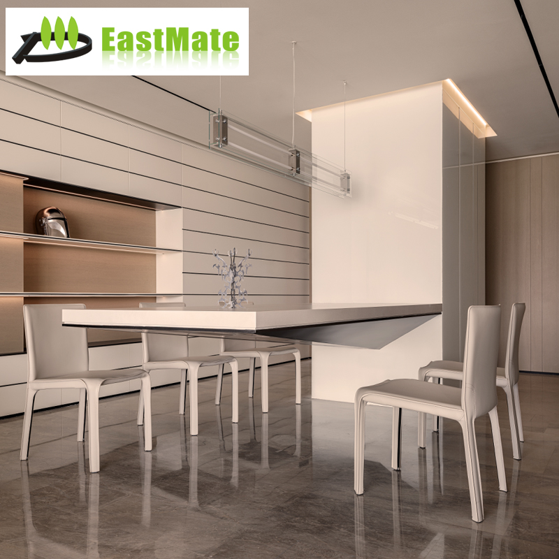 Large Flat Modern Minimalist Villa Whole House Furniture Package, Minimalist Living Room Leather Sofa, Master Bedroom Solid Wood Bed, Dining Round Table Chairs, Factory One-Stop Supply