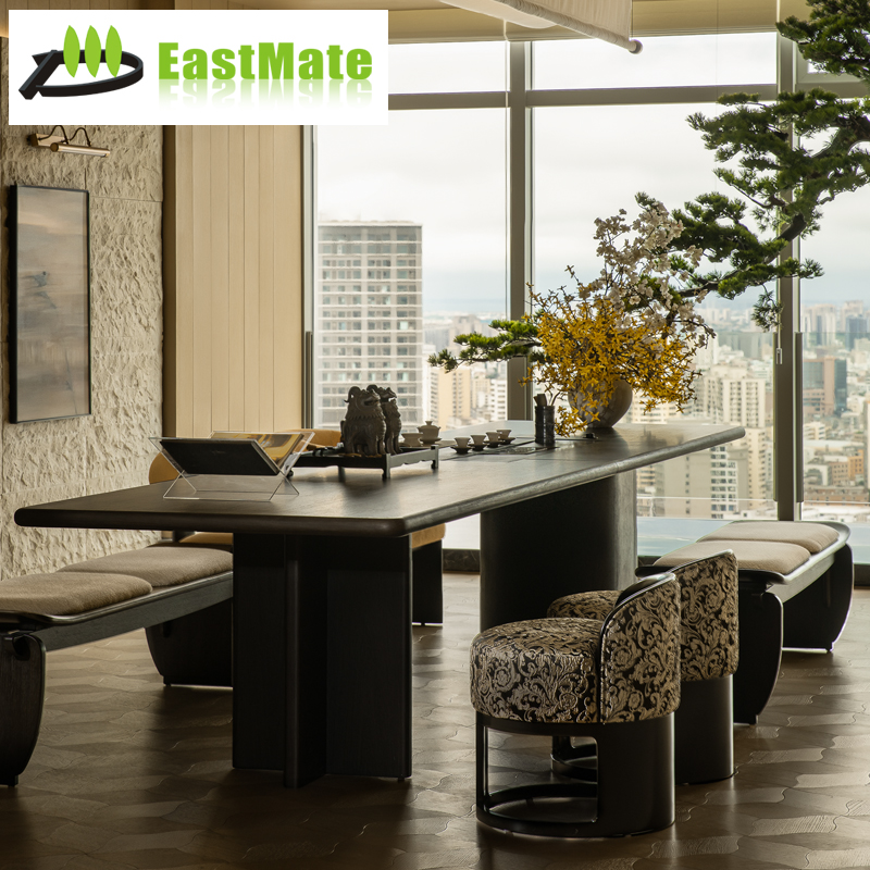 Villa Living Room Tea Table FF&E Turnkey Solution OEM ODM Commercial Grade Solid Wood Tea Desk MDF Plywood Frame Custom Size For Luxury Villa High‑End Club Reception Lounge Global Project Export